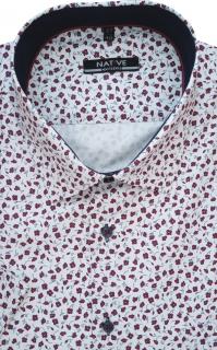 Nadměrná pánská košile s krátkým rukávem, vel. 47/48 - N230/320 (Nadměrná pánská košile - kytičkový potisk)