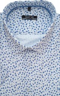 Nadměrná pánská košile s krátkým rukávem, vel. 47/48 - N230/321 (Nadměrná pánská košile - kytičkový potisk)