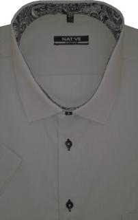 Nadměrná pánská košile (šedá) s krátkým rukávem, vel. 49/50 - N220/320 (Šedá košile s krátkým rukávem - nadměrná)