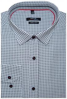 Pánská košile (bílá, potisk) s dlouhým rukávem, velikost 41/42 - N165/164 (Pánská košile s dlouhým rukávem)
