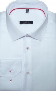 Pánská košile (bílá) s dlouhým rukávem, vel. 39/40 - N175/339 (Košile - bílá s tkaným vzorem)
