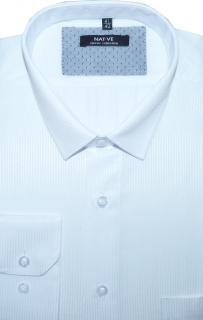 Pánská košile (bílá) s dlouhým rukávem, vel. 41/42 - N175/210 (Košile - bílá s vytkávaným proužkem)
