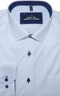 Pánská košile bílá s dlouhým rukávem, vel. 41/42 - N205/421 (Nadměrná pánská košile Native - bílá s proužkem)