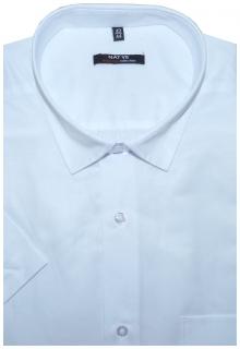 Pánská košile (bílá) s krátkým rukávem, vel. 39/40 - N190/307 (Jednobarevná bílá košile s krátkým rukávem )