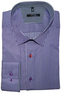 Pánská košile (fialový proužek) s dlouhým rukávem, vel. 39/40 - N165/002 (Košile s fialovým proužkem)