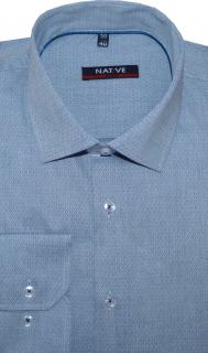 Pánská košile (modrá) s dlouhým rukávem, slim, vel. 39/40 - N205/818 (Pánská košile vypasovaná s dlouhým rukávem - velikost M - 39/40)