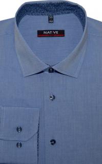 Pánská košile (modrá) s dlouhým rukávem, slim, vel. 41/42 - N205/823 (Pánská košile vypasovaná s dlouhým rukávem - velikost L - 41/42)