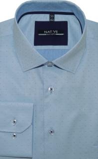Pánská košile (modrá) s dlouhým rukávem, vel. 41/42 - N205/316 (Pánská košile modrá s dlouhým rukávem - velikost L - 41/42)