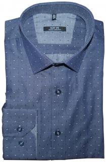 Pánská košile (modrá) s dlouhým rukávem, vypasovaná, vel. 37/38 - N165/008 (Pánská modrá košile s dlouhým rukávem)