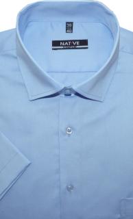 Pánská košile (modrá) s krátkým rukávem, vel. 39/40 - N190/306 (Jednobarevná košile s krátkým rukávem)