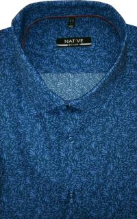 Pánská košile (modrá) s krátkým rukávem, vel. 45/46 - N220/330 (Modrá košile Native s krátkým rukávem - velikost XXL - 45/46)