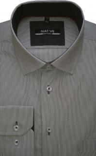 Pánská košile (šedá, proužek) s dlouhým rukávem, vel. 39/40 - N215/315 (Proužkovaná košile - šedá)