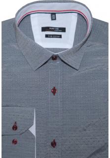 Pánská košile (šedá) s dlouhým rukávem, vel. 39/40 - N165/145 (Šedá košile s mikrovzorkem)