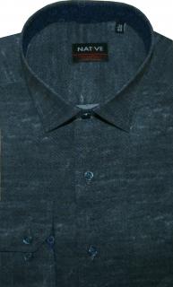 Pánská košile (šedá) s dlouhým rukávem, vel. 39/40 - N185/105 (Pánská košile šedá - melírový potisk)