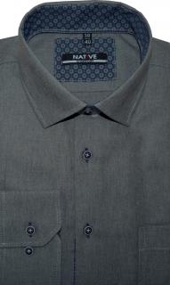 Pánská košile (šedá) s dlouhým rukávem, vel. 39/40 - N185/319 (Pánská košile šedé barvy)