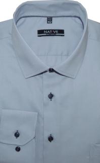 Pánská košile (šedá) s dlouhým rukávem, vel. 39/40 - N195/303 (Šedá košile s dlouhým rukávem Native)