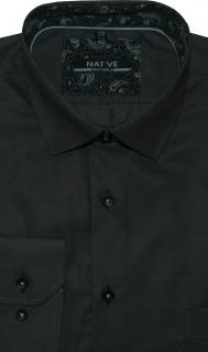 Pánská košile (šedá) s dlouhým rukávem, vel. 39/40 - N195/311 (Pánská košile Native tmavě šedá)