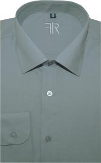 Pánská košile (šedá) s dlouhým rukávem, vypasovaná, vel. 39/40 - FR 052/139 (Šedá společenská košile)