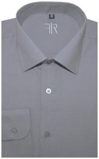 Pánská košile (šedá) s dlouhým rukávem, vypasovaná, vel. 39/40 - FR 052/144 (Šedá společenská košile)