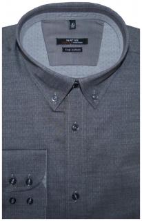 Pánská košile (šedá) s dlouhým rukávem, vypasovaná, vel. 41/42 - N165/139 (Šedá pánská košile Native)