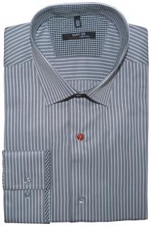 Pánská košile (šedý proužek) s dlouhým rukávem, vel. 39/40 - N165/001 (Pánská košile s šedým proužkem)
