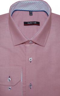 Pánská košile (starorůžová) s dlouhým rukávem, slim, vel. 37/38 - N205/821 (Pánská košile vypasovaná s dlouhým rukávem - velikost S - 37/38)