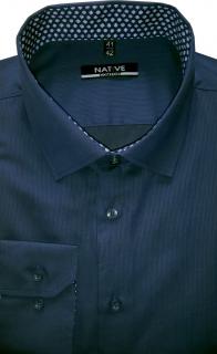 Pánská košile (tmavě modrá) s dlouhým rukávem, vel. 41/42 - N225/334 (Modrá košile s proužkem, 100% bavlna.)
