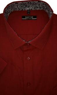 Pánská košile (vínová) s krátkým rukávem, vel. 45/46 - N220/315 (Vínová košile Native s krátkým rukávem - velikost XXL - 45/46)