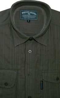 Pánská košile William&amp;Delvin (khaki) s dlouhým rukávem, velikost S (Khaki košile s dlouhým rukávem)