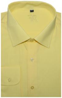 Pánská košile (žlutá) s dlouhým rukávem, vypasovaná, vel. 39/40 - FR 052/140 (Vypasovaná žlutá košile)