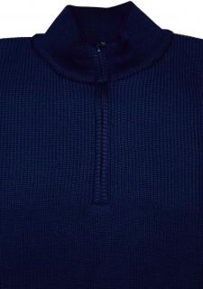 Pánský svetr modrý na zip, velikost M, Native SZ175-02 (Pánský svetr tmavě modrý (navy) na zip)