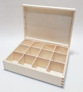 Dřevěná krabička 12 přihrádek BEZ zapínání