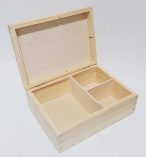 Dřevěná krabička, organizer se 3 příhrádkami
