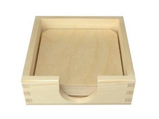 Dřevěná krabička s tácky MENŠÍ