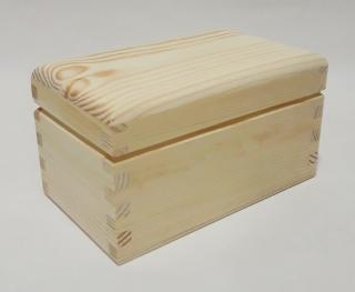 Dřevěná krabička se dvěmi přihrádkami a oblým víkem