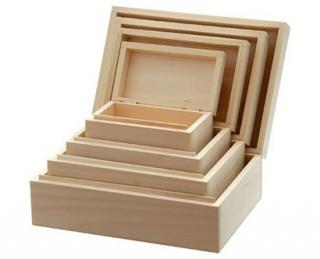 Souprava 4 dřevěných krabiček