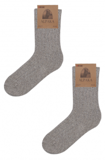 Pletené ponožky z alpaky, béžová - 3 páry Velikost: 35-38