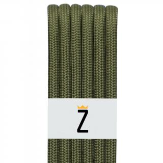 Silné kulaté tkaničky do bot - vojenská zelená Délka: 120