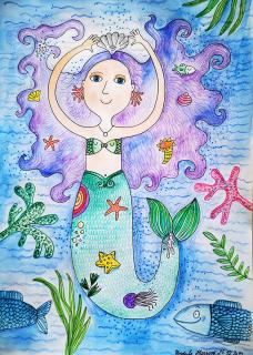 Ilustrace - mořská panna