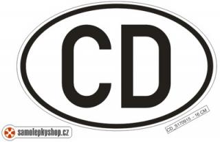 CD znak, samolepka 16x10cm (CD samolepka na auto)