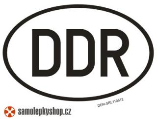 DDR znak, samolepka 16x10cm (DDR samolepka na auto)
