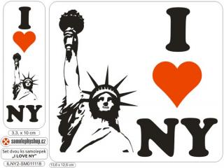 I Love New York ILNY set 2 samolepky (I Love New York I L NY set2  samolepeky)