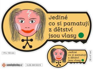 Jediné co si pamatuju z dětsví jsou vlasy - set 2  samolepky (Jediné co si pamatuju z dětsví jsou vlasy - set 2  samolepky)