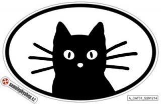 Kočka samolepka 17x10 cm, typ 01 (Kočka samolepka 17x10cm, typ 01)