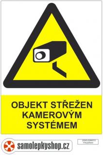 Objekt střežen kamerovým systémem, samolepka 17x22 cm (Objekt střežen kamerovým systémem, samolepka 17x22 cm)