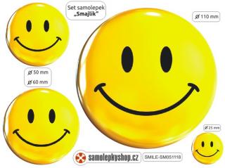 Smajlík, smile - set 4  samolepky (Smajlík smile - set 4 samolepky různé velikosti)
