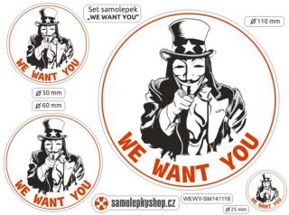 We want you - set 4  samolepky (We want you - set 4 samolepky různé velikosti)