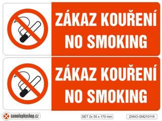 Zákaz kouření - no smoking 2x 170 x 55 mm (Zákaz kouření - no smoking 2x 170 x 55 mm)