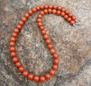 Jaspis červený náhrdelník (kuličky 8 mm)