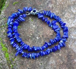 Lapis lazuli náhrdelník 45cm (sekané kameny 5-10 mm)